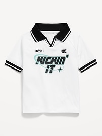 Image number 1 showing, Oversized Collared Graphic Performance Top for Toddler Boys