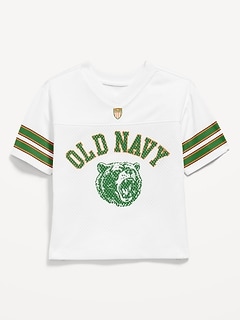 Oversized Unisex Mesh Logo-Graphic Football T-Shirt for Toddler