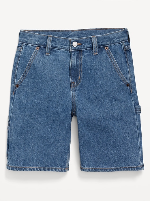 Image number 4 showing, Knee Length Baggy Carpenter Jean Shorts for Boys