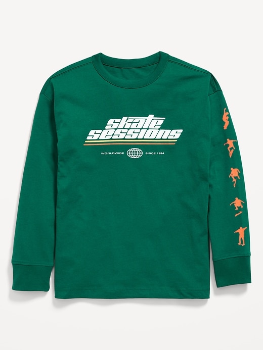 Image number 2 showing, Oversized Long-Sleeve Graphic T-Shirt for Boys