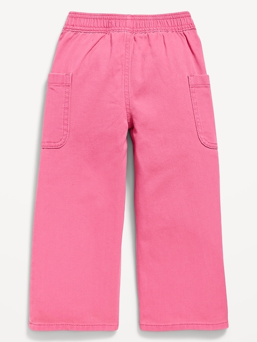 Image number 2 showing, High-Waisted Baggy Wide-Leg Pull-On Pants for Toddler Girls