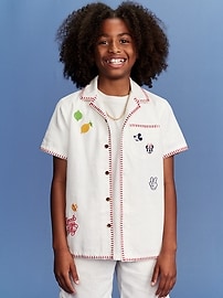 Image number 3 showing, Old Navy x Disney© Linen-Blend Embroidered Pocket Shirt for Boys