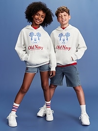 Image number 1 showing, Old Navy x Disney© Mickey Mouse Gender-Neutral Logo-Graphic Flag Hoodie for Kids