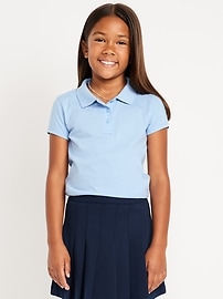 Image number 1 showing, School Uniform Jersey-Knit Polo Shirt for Girls