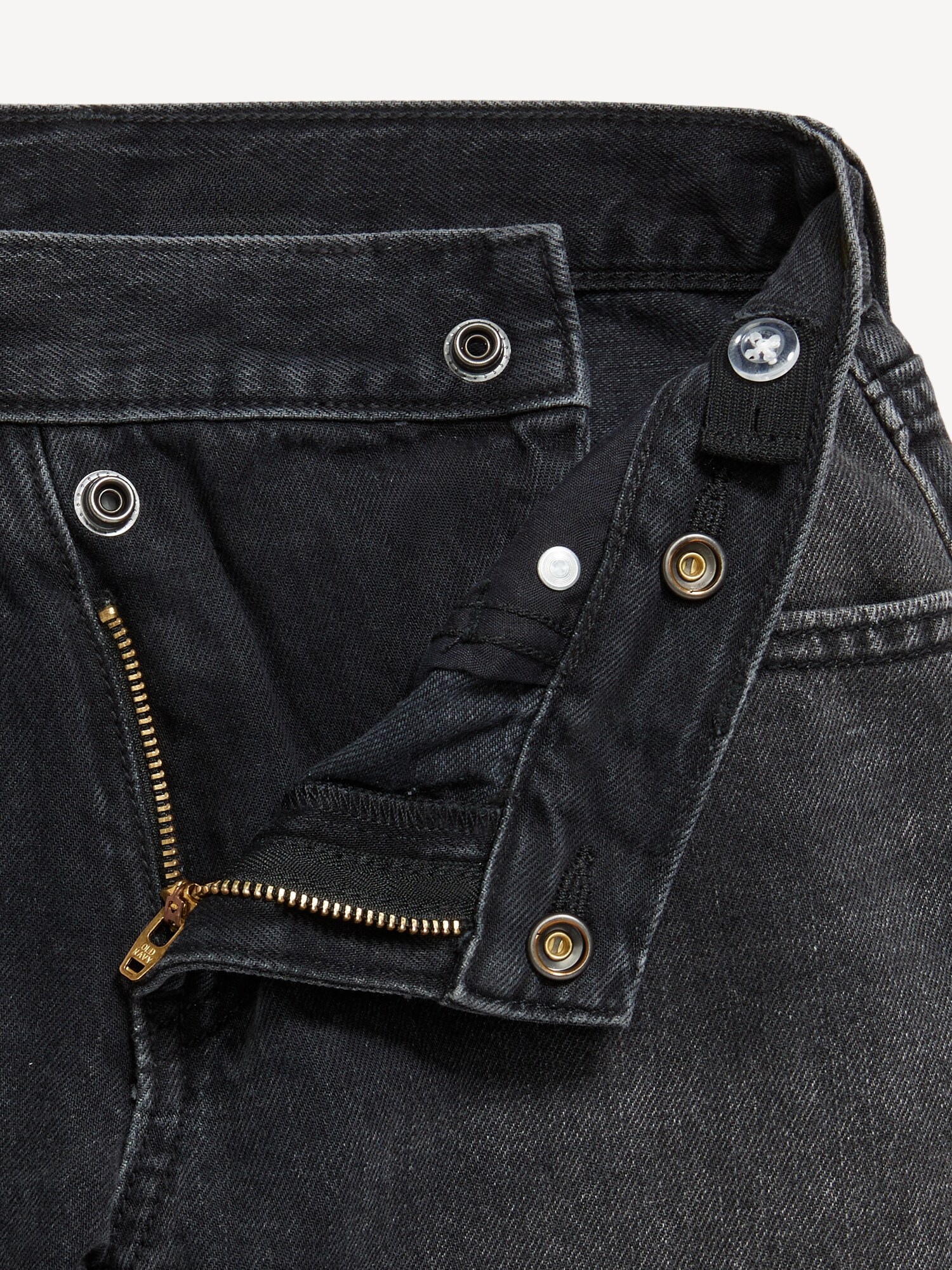 Джинсы Old Navy Super Baggy Wide-Leg Embroidered Jeans для девочек, цвет: Чёрный варёный — фото 5