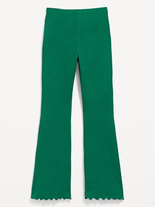 Image number 1 showing, High-Waisted Ribbed Flared Leggings for Girls