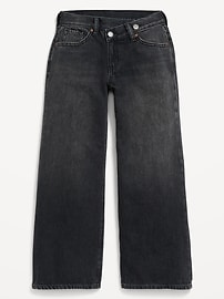 Image number 2 showing, Super Baggy Wide-Leg Crossover Jeans for Girls