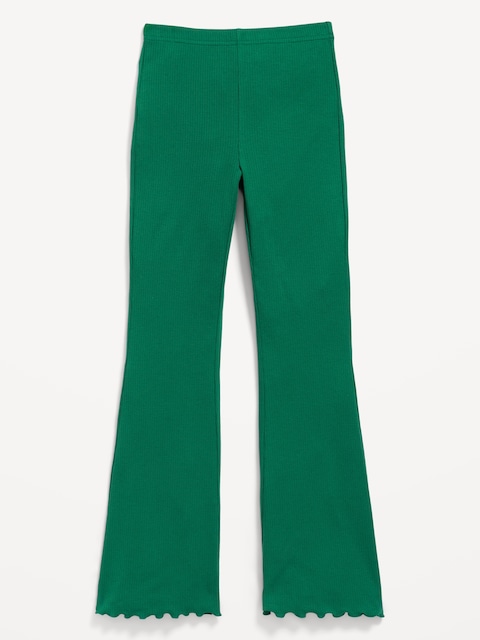 High-Waisted Ribbed Flared Leggings for Girls