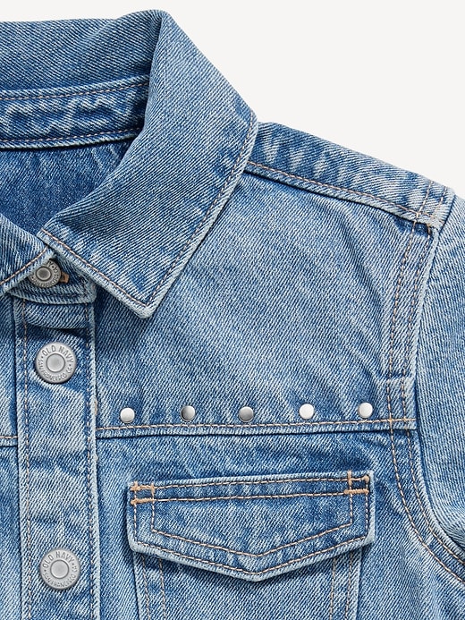 Image number 4 showing, Studded Pocket Jean Shirt Dress for Girls