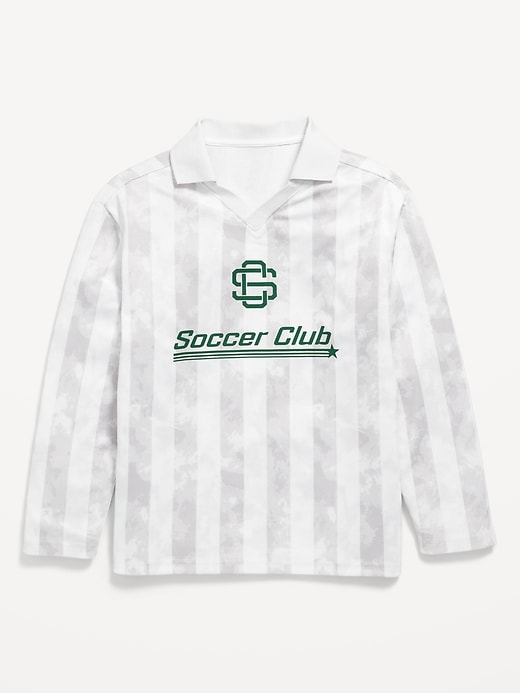 Image number 5 showing, Oversized Long-Sleeve Collared Soccer Top for Boys
