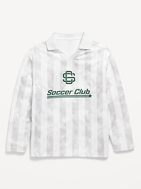 Image number 5 showing, Oversized Long-Sleeve Collared Soccer Top for Boys