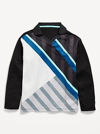 Image number 5 showing, Oversized Long-Sleeve Collared Soccer Top for Boys