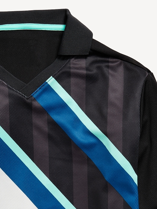 Image number 6 showing, Oversized Long-Sleeve Collared Soccer Top for Boys