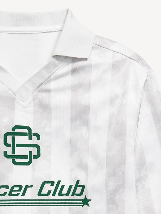Image number 6 showing, Oversized Long-Sleeve Collared Soccer Top for Boys