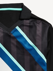 Image number 6 showing, Oversized Long-Sleeve Collared Soccer Top for Boys