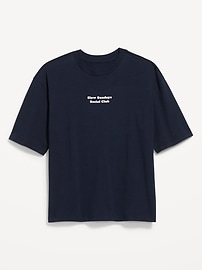 ★ILLIGO★ Lettering loose crop t-shirt navy cn59445418.jpg