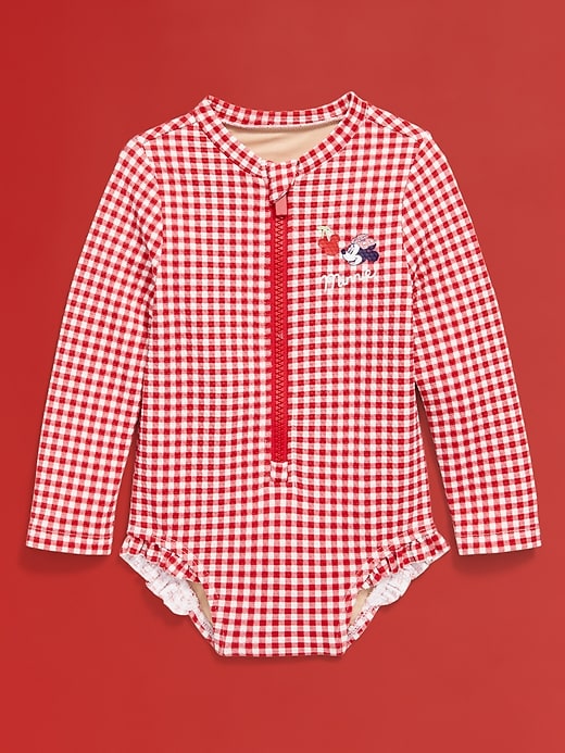 Image number 3 showing, Old Navy x Disney© Minnie Mouse Zip-Front Rashguard One-Piece Swimsuit for Baby