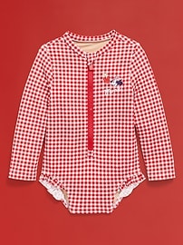 Image number 3 showing, Old Navy x Disney© Minnie Mouse Zip-Front Rashguard One-Piece Swimsuit for Baby