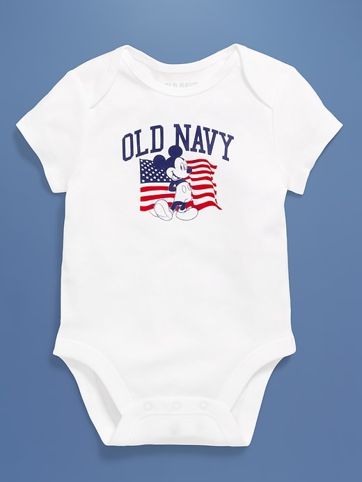 Image number 3 showing, Old Navy x Disney© Mickey Mouse Flag Logo-Graphic Bodysuit for Baby