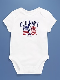 Image number 3 showing, Old Navy x Disney© Mickey Mouse Flag Logo-Graphic Bodysuit for Baby