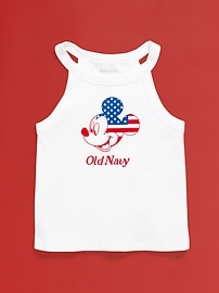 Image number 2 showing, Old Navy x Disney© Mickey Mouse Flag Logo-Graphic Halter Tank Top for Toddler Girls