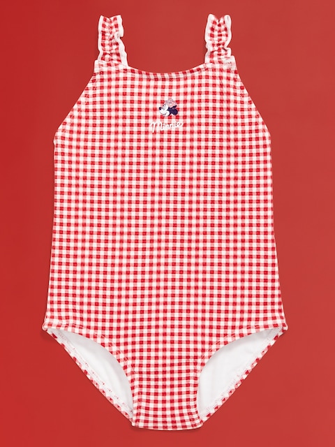 Old Navy x Disney© Minnie Mouse Textured One-Piece Swimsuit for Toddler Girls - Red Gingham