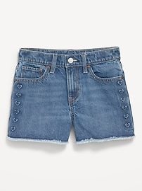 Image number 1 showing, High-Waisted Frayed-Hem Jean Shorts for Girls