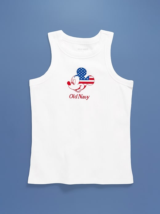 Image number 4 showing, Old Navy x Disney© Mickey Mouse Fitted Ribbed Logo-Graphic Flag Tank Top for Girls