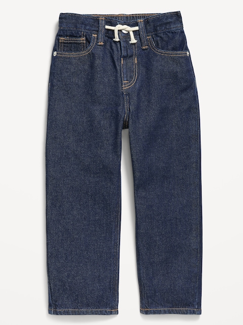 Baggy Barrel-Leg Jeans for Toddler Boys - Dark Wash