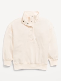 Image number 3 showing, Oversized Snap-Button Sweatshirt for Girls