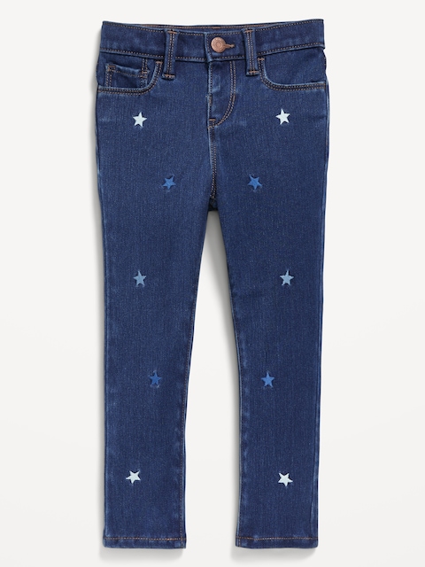 High-Waisted Rockstar 360° Stretch Jeggings for Toddler Girls - Dark Star