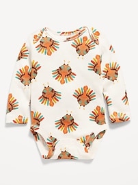Image number 1 showing, Printed Unisex Long-Sleeve Bodysuit for Baby