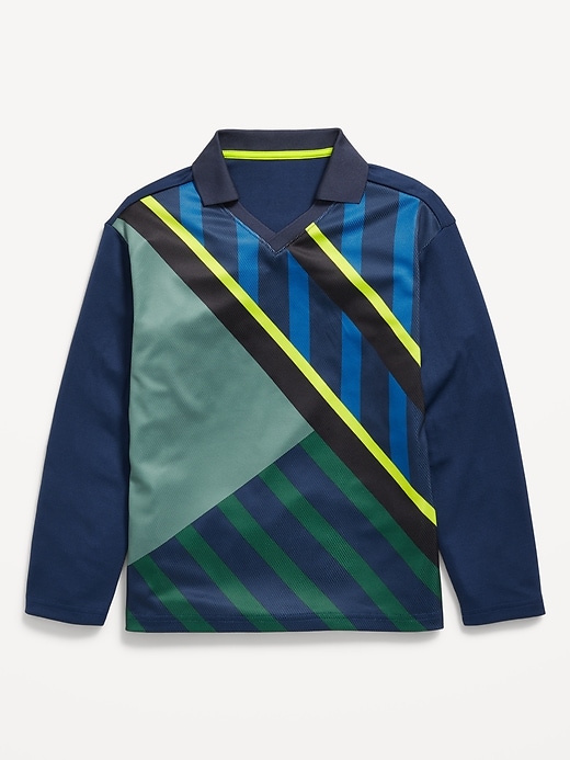 Image number 5 showing, Oversized Long-Sleeve Collared Soccer Top for Boys