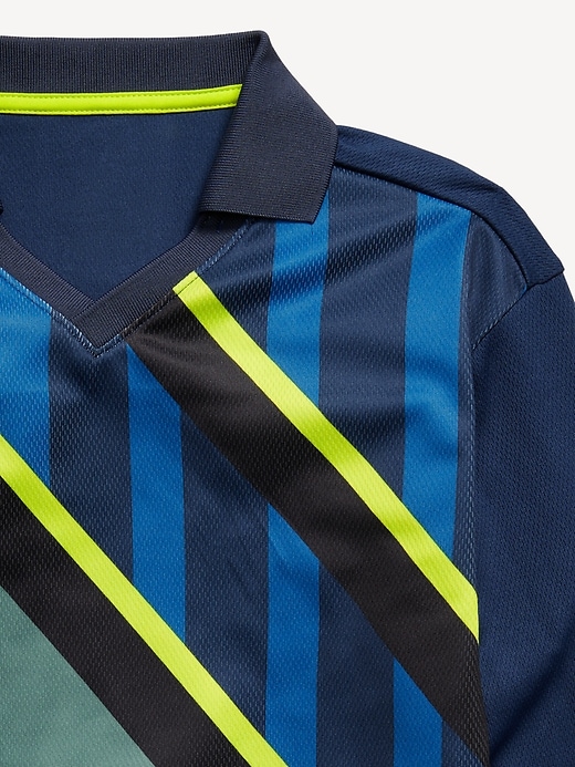Image number 6 showing, Oversized Long-Sleeve Collared Soccer Top for Boys