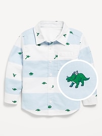 Image number 1 showing, Printed Long-Sleeve Oxford Shirt for Toddler Boys