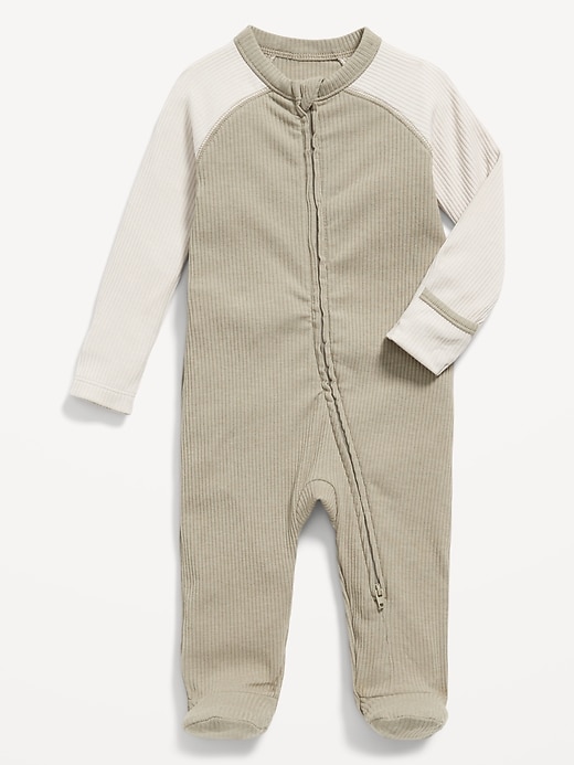 Image number 1 showing, Ribbed 2-Way-Zip Sleep & Play Footed One-Piece for Baby