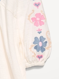 Image number 3 showing, Long-Sleeve Double-Weave Embroidered Swing Dress for Girls