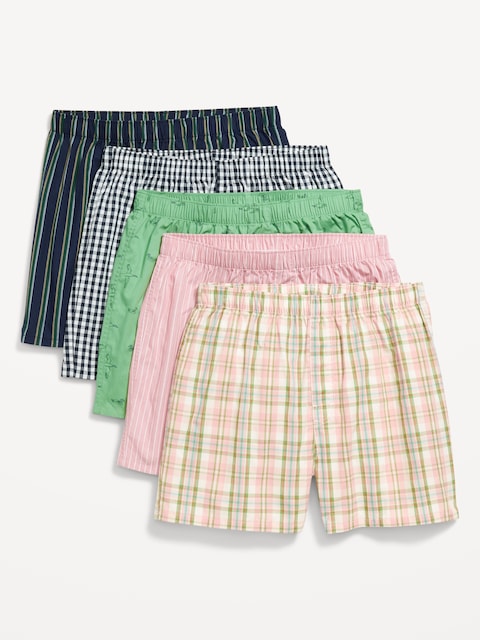 5-Pack Soft-Washed Boxer Shorts -- 3.75-inch inseam - Mallard Green
