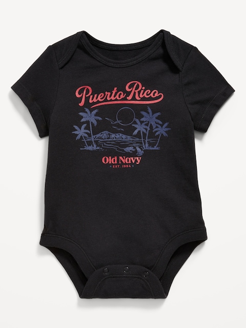Short-Sleeve Graphic Bodysuit for Baby - Light Black Heather