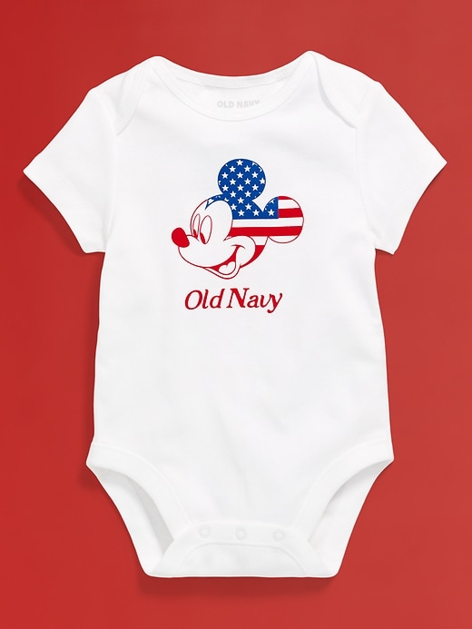Image number 3 showing, Old Navy x Disney© Mickey Mouse Flag Logo-Graphic Bodysuit for Baby