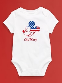Image number 3 showing, Old Navy x Disney© Mickey Mouse Flag Logo-Graphic Bodysuit for Baby