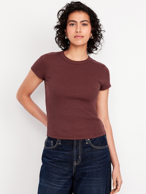 Snug Crop T-Shirt - Clove