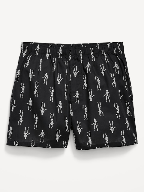 Printed Boxer Shorts - Black Skeleton
