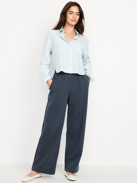 High-Waisted SoComfy Wide-Leg Sweatpants - Dusk Navy