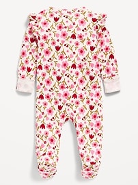 Image number 2 showing, 2-Way-Zip Sleep & Play Ruffle-Trim Footed One-Piece for Baby