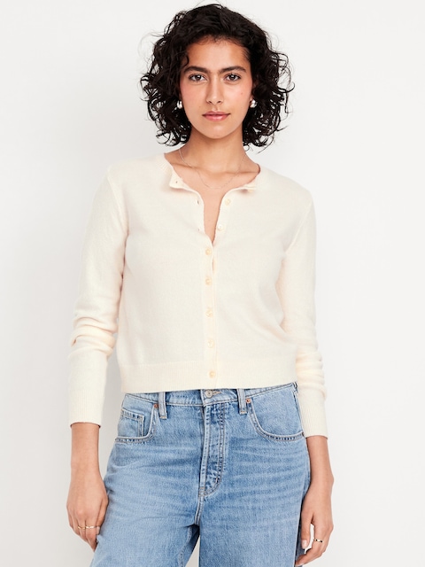 SoSoft Cropped Cardigan Sweater - Creme De La Creme