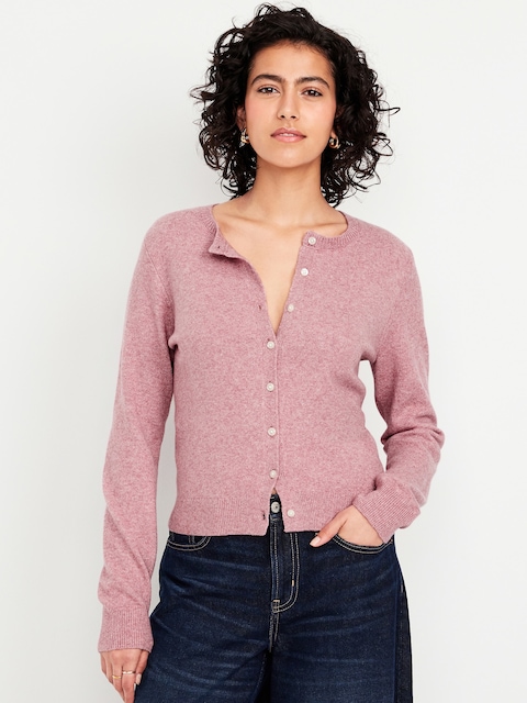 SoSoft Cropped Cardigan Sweater - Mauve Comfort
