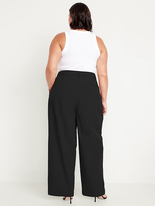Image number 8 showing, Extra High-Waisted Poplin Taylor Wide-Leg Trouser Pants