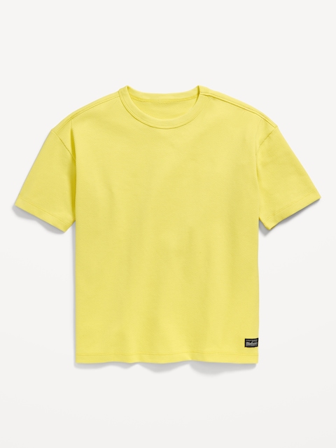Oversized Short-Sleeve Textured T-Shirt for Boys