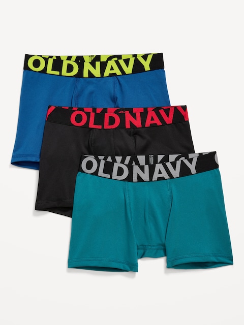 Go-Dry Boxer-Briefs Performance Underwear 3-Pack for Boys - Multi